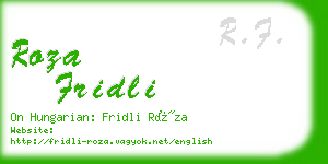 roza fridli business card